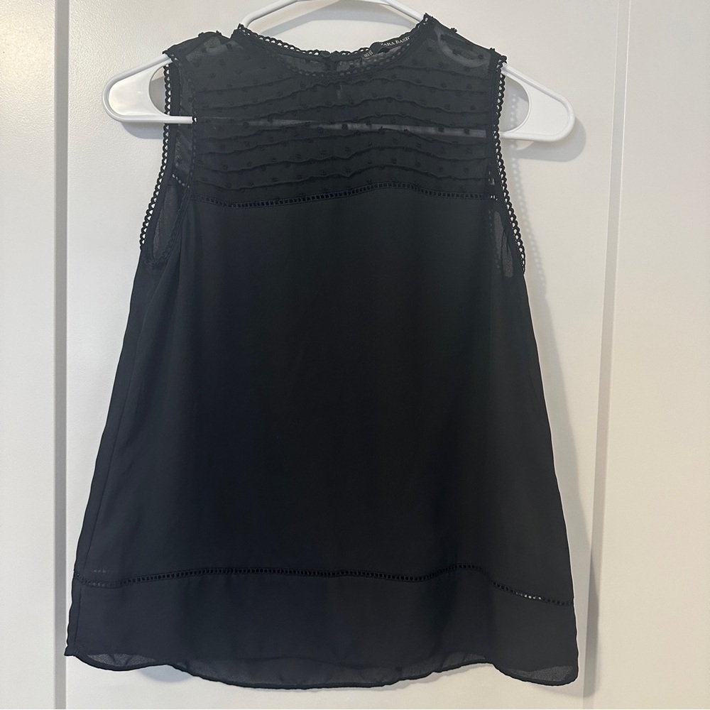 Zara Basic Black Sleeveless Blouse Size XS Extra Small Women’s